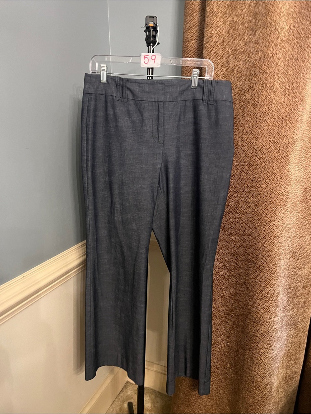 LOFT Women's Dark Gray Wide-Leg Trousers